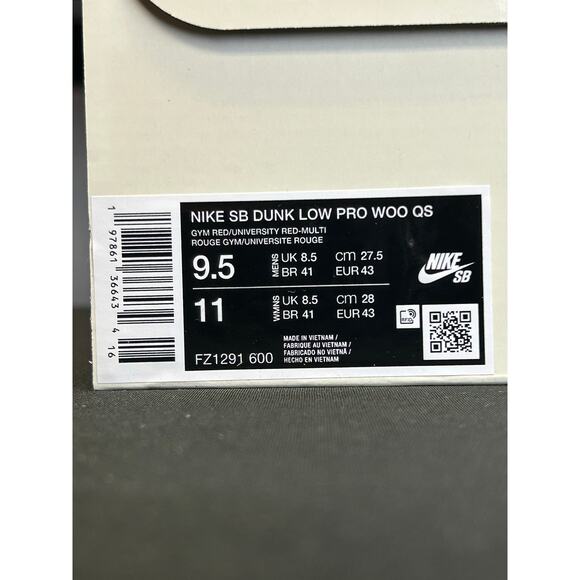 Nike SB Dunk Low Pro WOO Poppy / Size 9.5 / Brand New - Picture 13 of 13